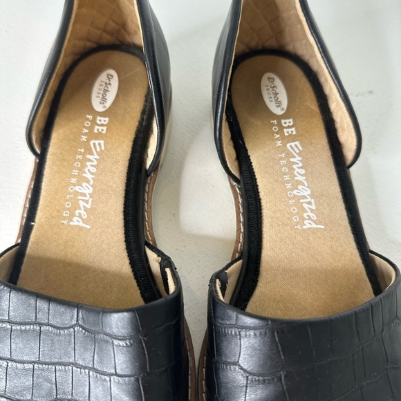 Dr. Scholls Black Faux Croc D'Orsay Flats Slip On - Size 7.5M - Picture 8 of 9